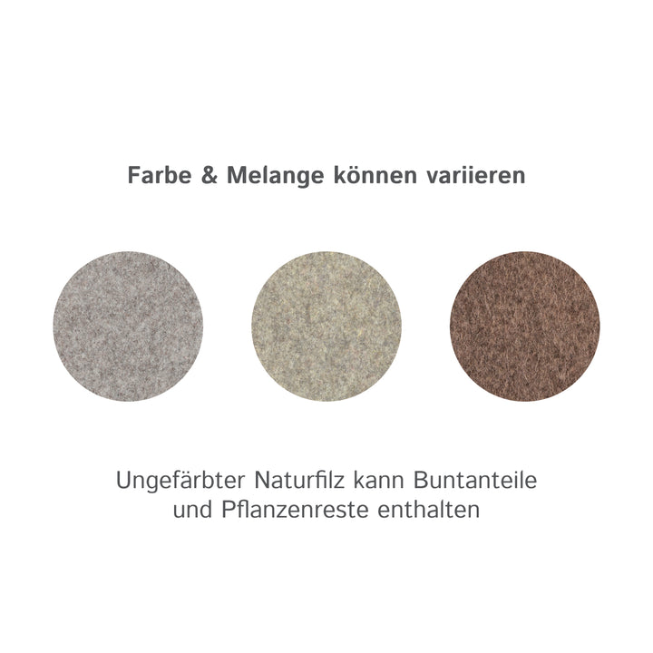 Wollfilz Zuschnitt selbstklebend 15 mm dick, (fest - 0,36 g/cm³)