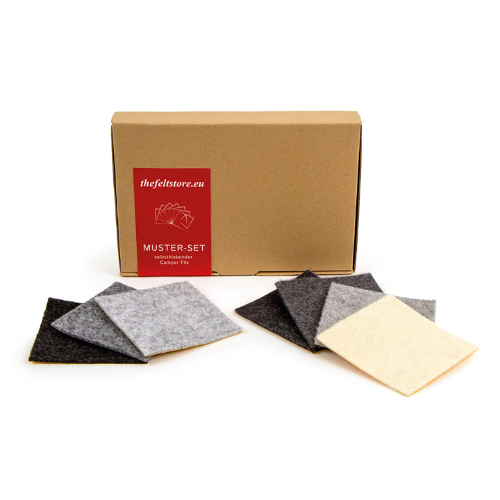 Camper Filz Musterset – 7 Muster | Nadelfilz aus PP (3) & Wolle (4), ohne oder mit Kleber