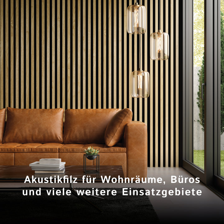 Acoustic felt made of 100% sheep's wool, 4.5 mm thick - felt by the meter for walls, ceilings & interior fittings