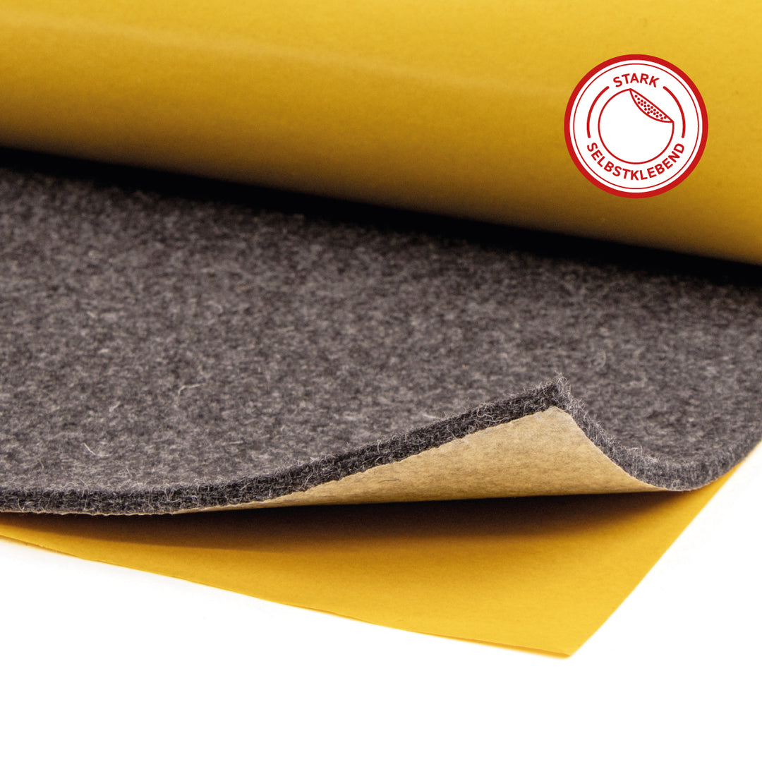 Akustikfilz selbstklebend aus 100 % Schafwolle, ca. 4,5 mm dick – Filz-Meterware für Wand, Decke & Innenausbau