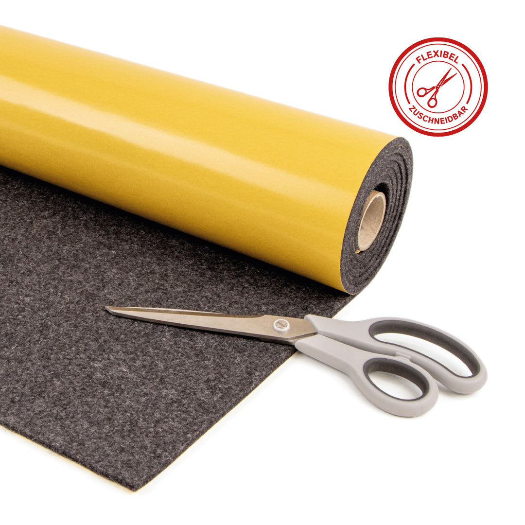 Akustikfilz selbstklebend aus 100 % Schafwolle, ca. 4,5 mm dick – Filz-Meterware für Wand, Decke & Innenausbau