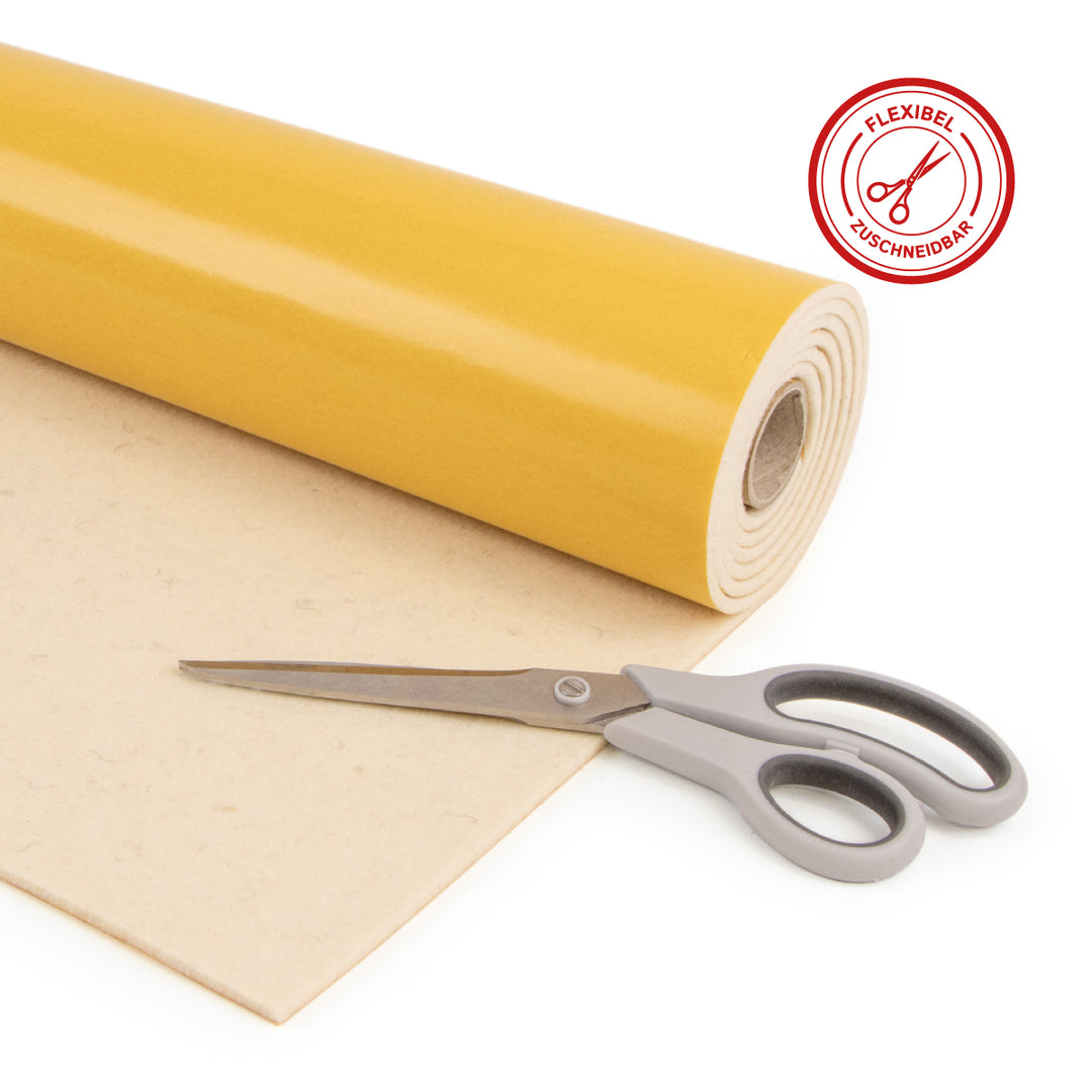 Akustikfilz selbstklebend aus 100 % Schafwolle, ca. 4,5 mm dick – Filz-Meterware für Wand, Decke & Innenausbau