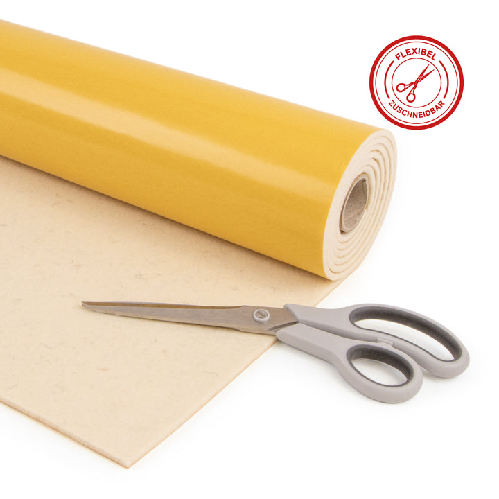 Akustikfilz selbstklebend aus 100 % Schafwolle, ca. 4,5 mm dick – Filz-Meterware für Wand, Decke & Innenausbau