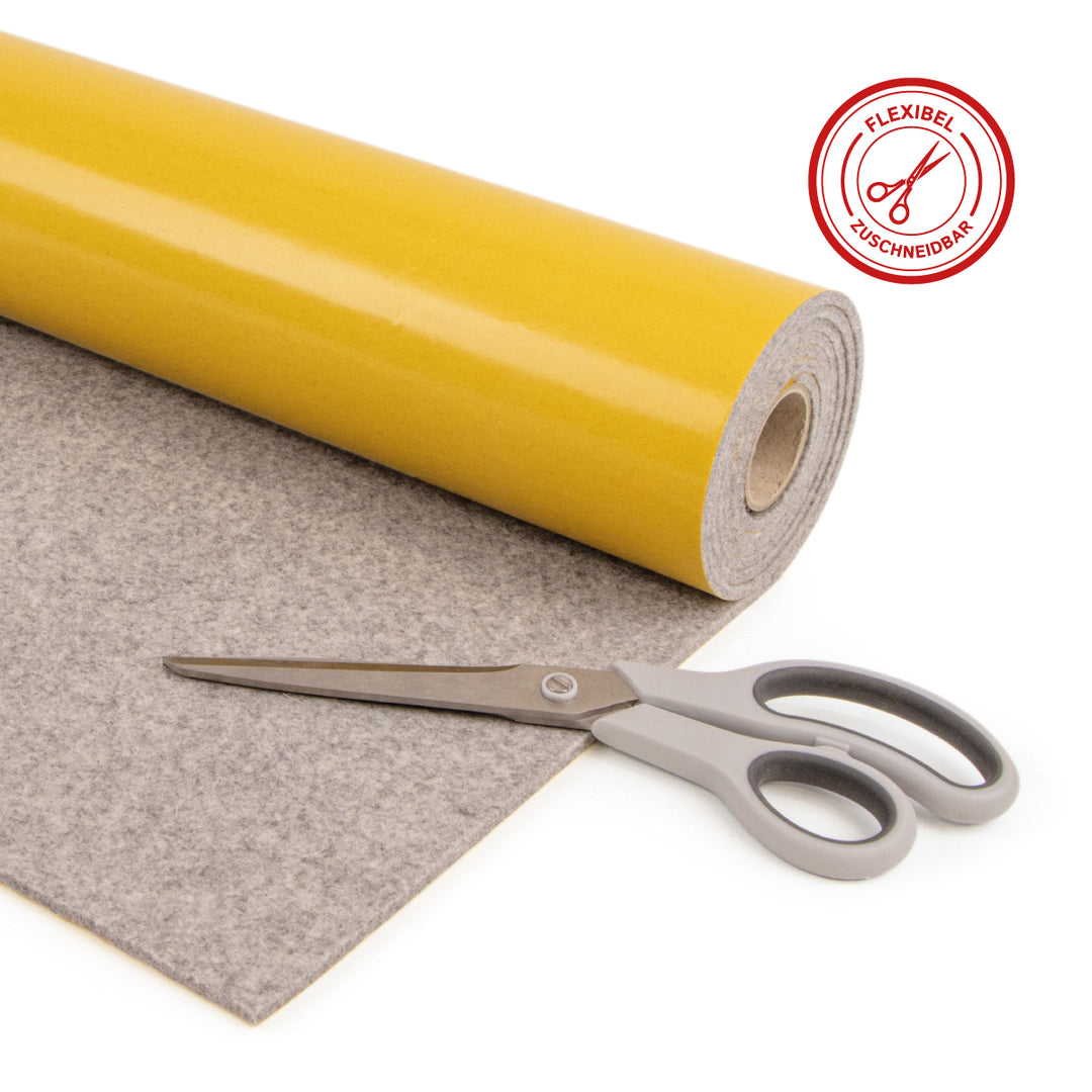 Akustikfilz selbstklebend aus 100 % Schafwolle, ca. 4,5 mm dick – Filz-Meterware für Wand, Decke & Innenausbau