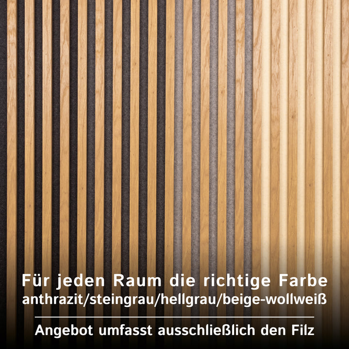 Akustikfilz selbstklebend aus 100 % Schafwolle, ca. 4,5 mm dick – Filz-Meterware für Wand, Decke & Innenausbau