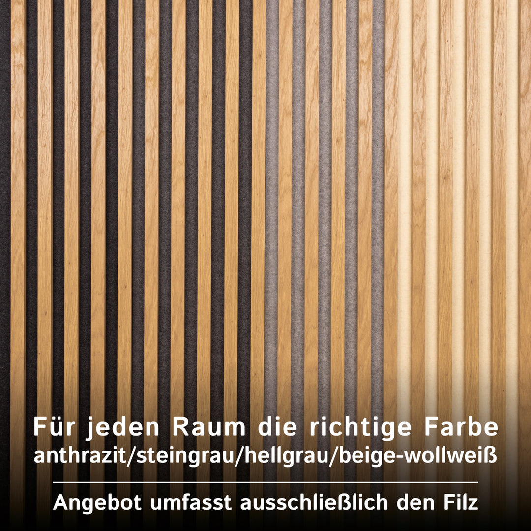 Akustikfilz selbstklebend aus 100 % Schafwolle, ca. 4,5 mm dick – Filz-Meterware für Wand, Decke & Innenausbau