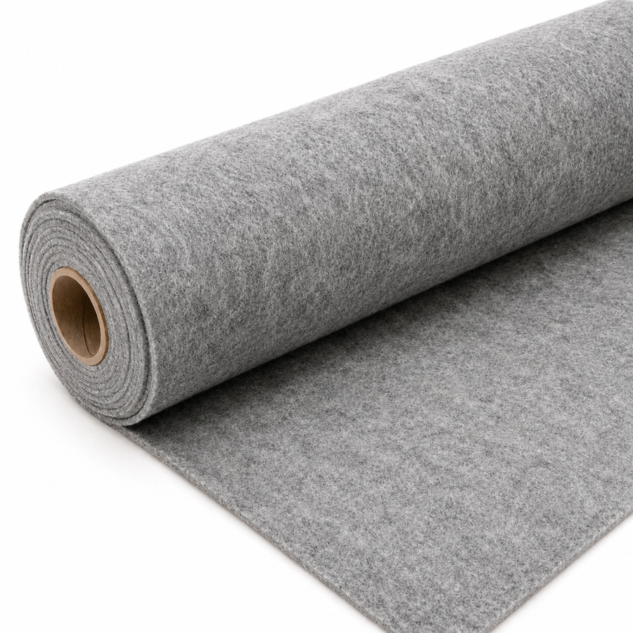 Akustikfilz Meterware 10 mm aus PES, grau meliert