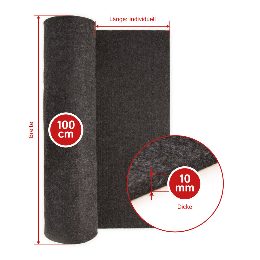 Akustikfilz Meterware selbstklebend 10 mm aus PES, Made in Germany