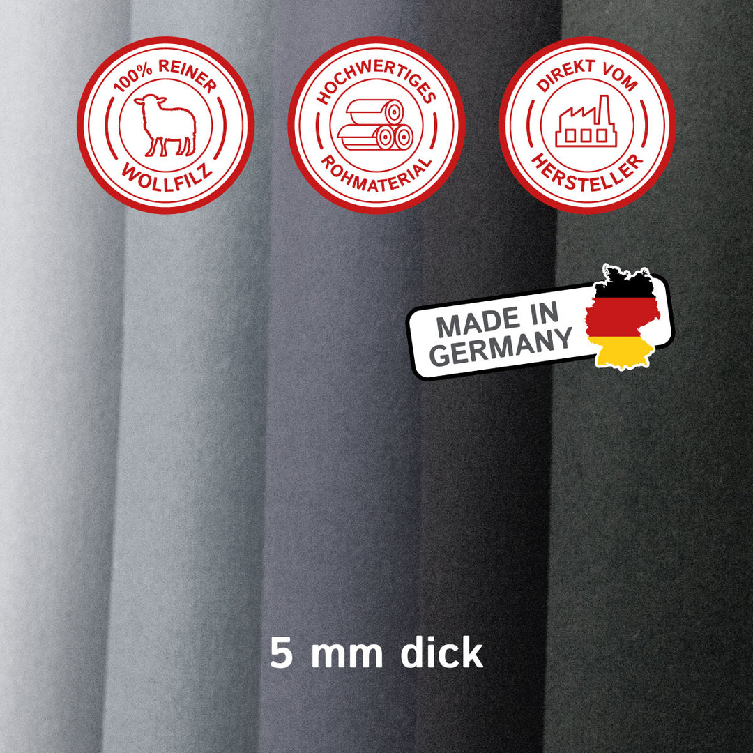 Felt sold by the meter Design felt (approx. 100% wool), brown, specific weight 0.30 kg/cdm, minimum usable width 1,800 mm, 5 mm thick, 2 running meters