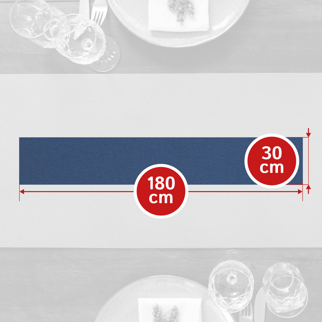 Table runner made of designer felt, rectangular, 150 x 30 cm, 3 mm thick, 1 piece