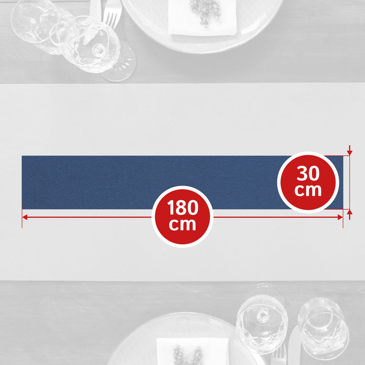 Table runner made of designer felt, rectangular, 150 x 30 cm, 3 mm thick, 1 piece
