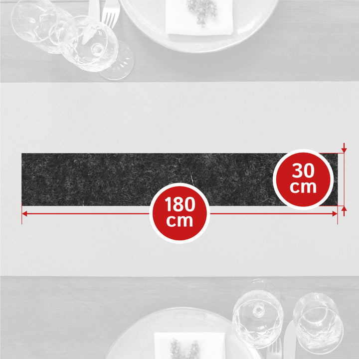 Table runner made of designer felt from filzbrand, square, 150 x 30 cm, 3 mm thick, 1 piece, pastel orange