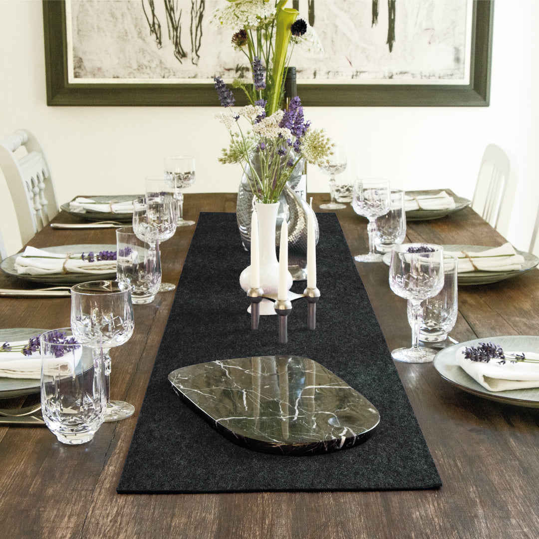 Table runner made of designer felt from filzbrand, square, 150 x 30 cm, 3 mm thick, 1 piece, pastel orange