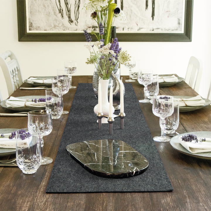 Table runner made of designer felt from filzbrand, square, 150 x 30 cm, 3 mm thick, 1 piece, pastel orange