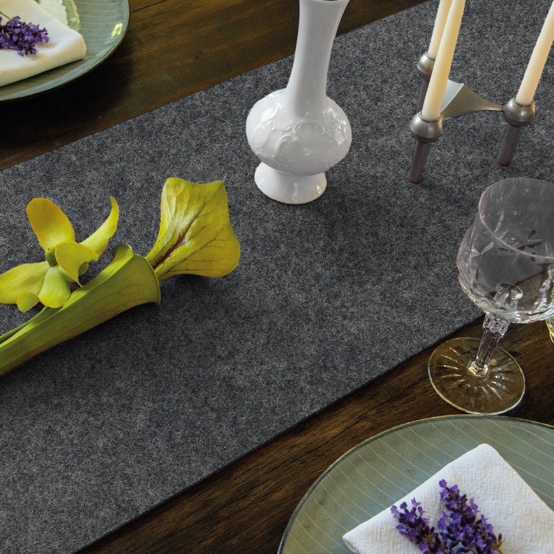 Table runner made of designer felt from filzbrand, square, 150 x 30 cm, 3 mm thick, 1 piece, pastel orange