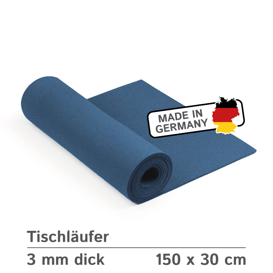 Table runner made of designer felt, rectangular, 150 x 30 cm, 3 mm thick, 1 piece