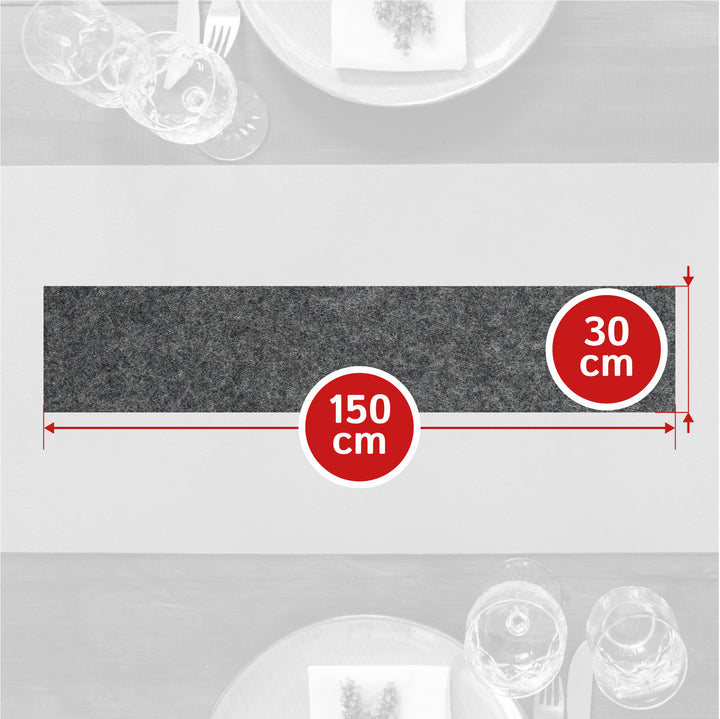 Table runner made of designer felt, square, 150x30 cm, 5mm thick, 1 piece