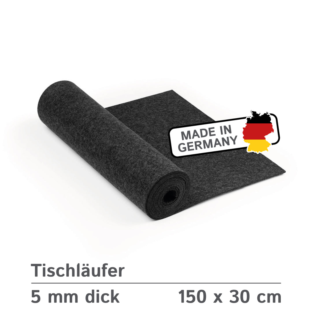Table runner made of designer felt, square, 150x30 cm, 5mm thick, 1 piece