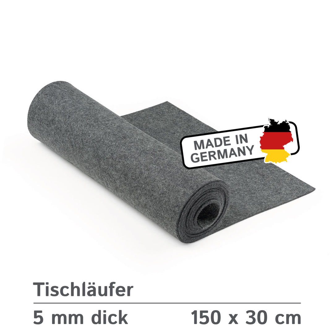 Table runner made of designer felt, square, 150x30 cm, 5mm thick, 1 piece