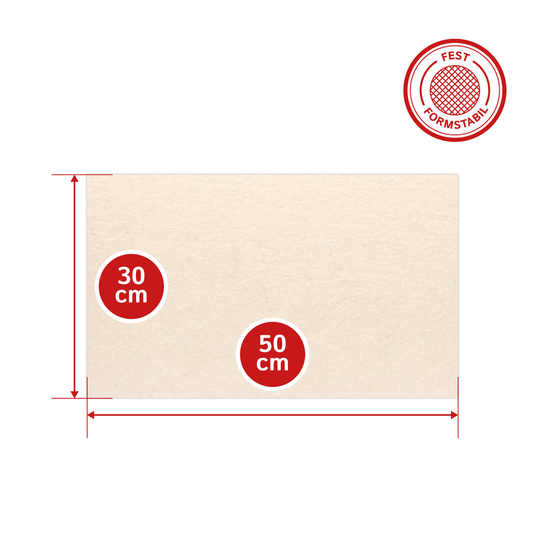 Pieza bruta de fieltro de lana maciza de 10 mm de espesor - Panel de fieltro de 3600 g/m² (densidad 0,36 g/cm³)