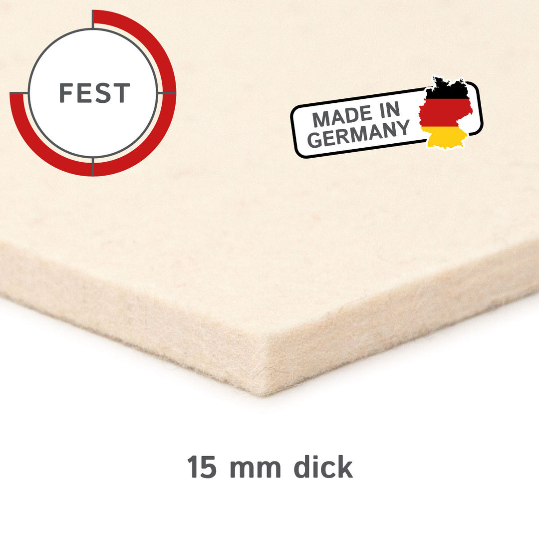 Wollfilz Zuschnitt 15mm dick, (fest - 0,36 g/cm³)
