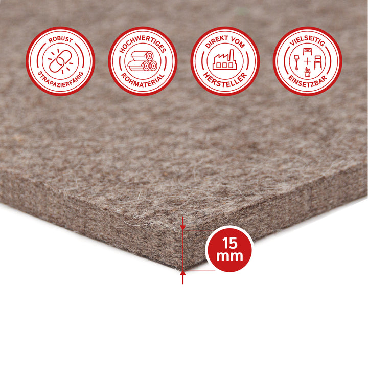 Felt Sheet, 15mm thick (fixed 0.36 kg/cdm)