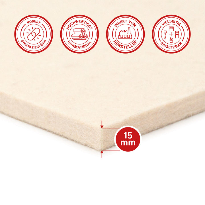 Felt Sheet, 15mm thick (fixed 0.36 kg/cdm)