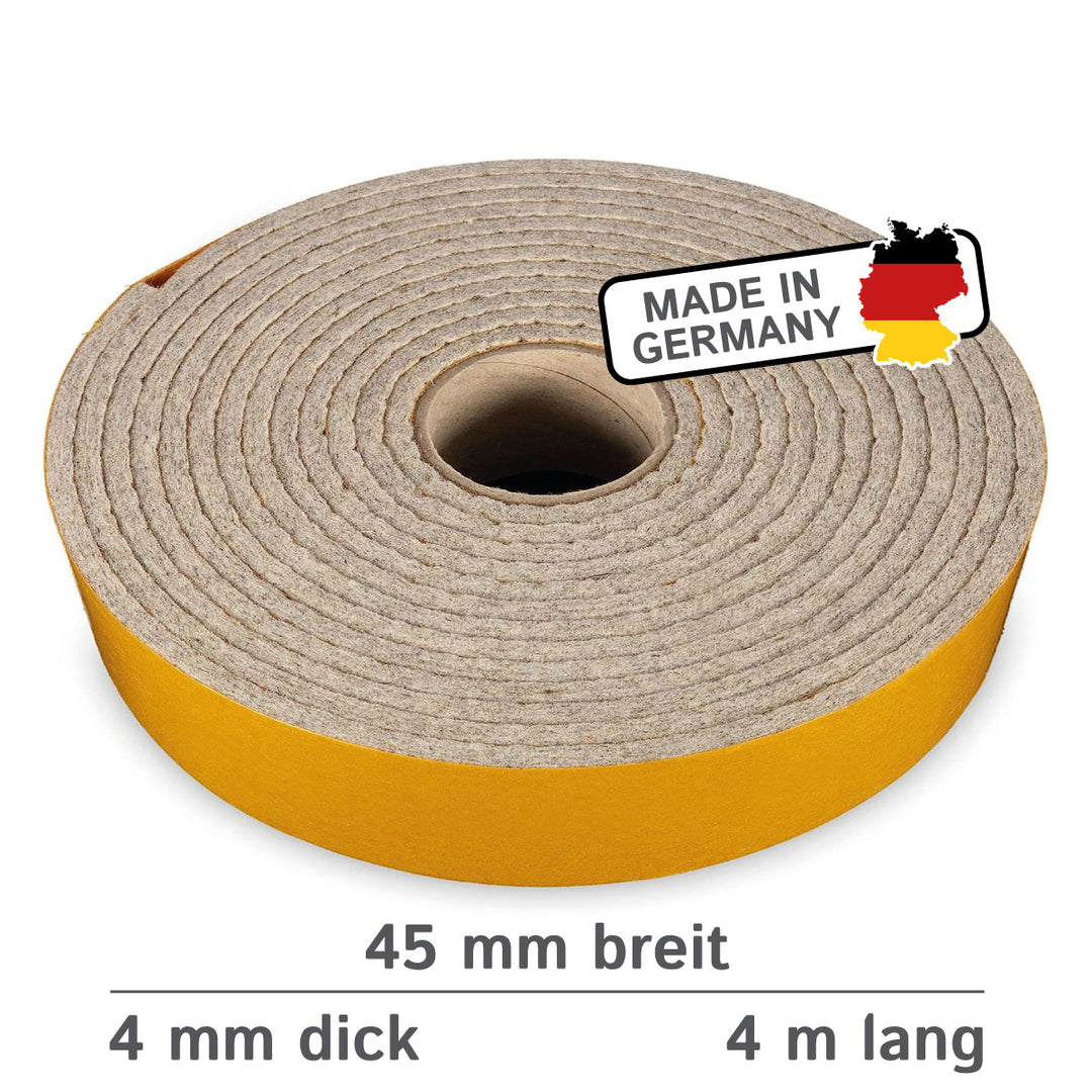 Filzband selbstklebend, 45mm breit, grau meliert