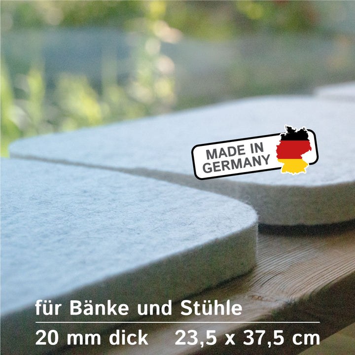 Sitzauflage aus Filz, 100 % Wollfilz, Filz Sitzkissen für Bierbänke oder Stühle - Made in Germany