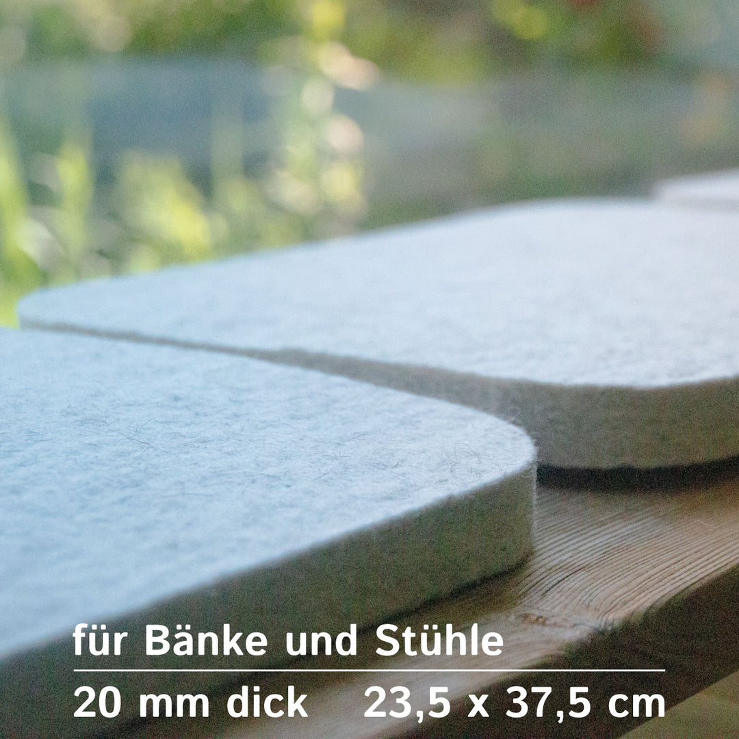 Sitzauflage aus Filz, 100 % Wollfilz, Filz Sitzkissen für Bierbänke oder Stühle - Made in Germany