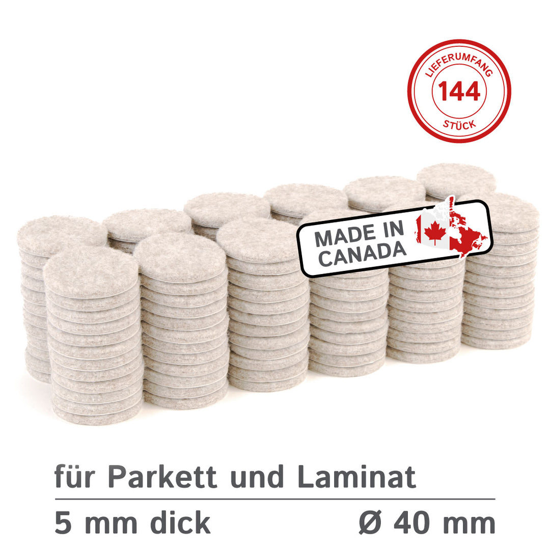 Filzgleiter selbstklebend rund 40mm, 5mm dick