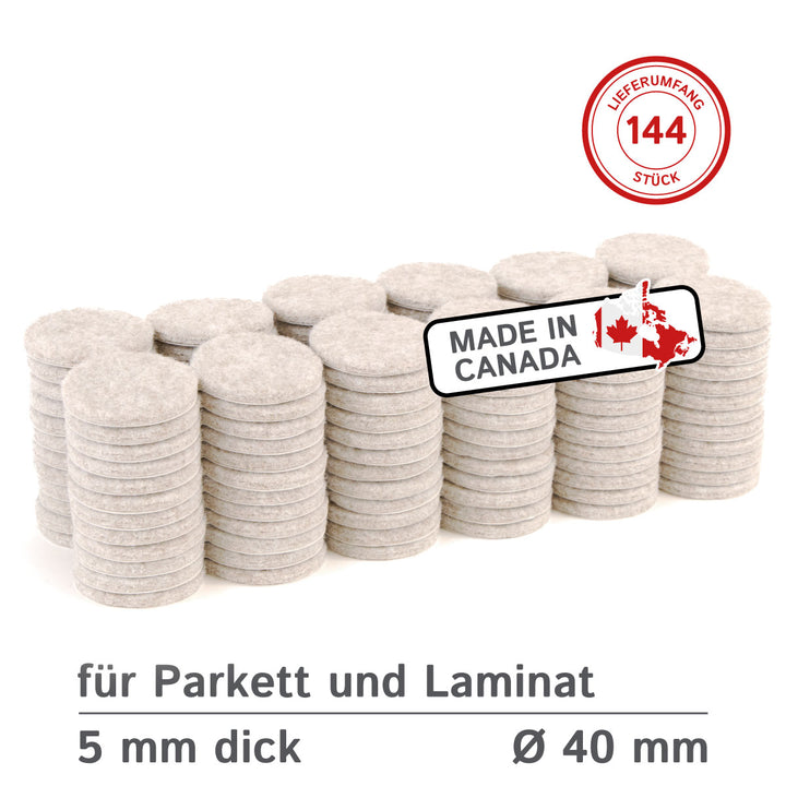 Filzgleiter selbstklebend rund 40mm, 5mm dick