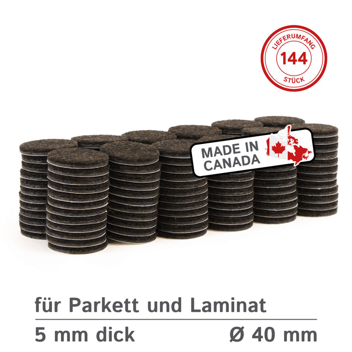 Filzgleiter selbstklebend rund 40mm, 5mm dick