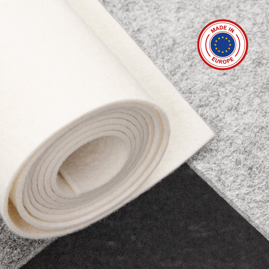 Wool felt by the meter, 1 mm thick, 1.70 m wide (0.20 kg/cdm), thin felt on a roll
