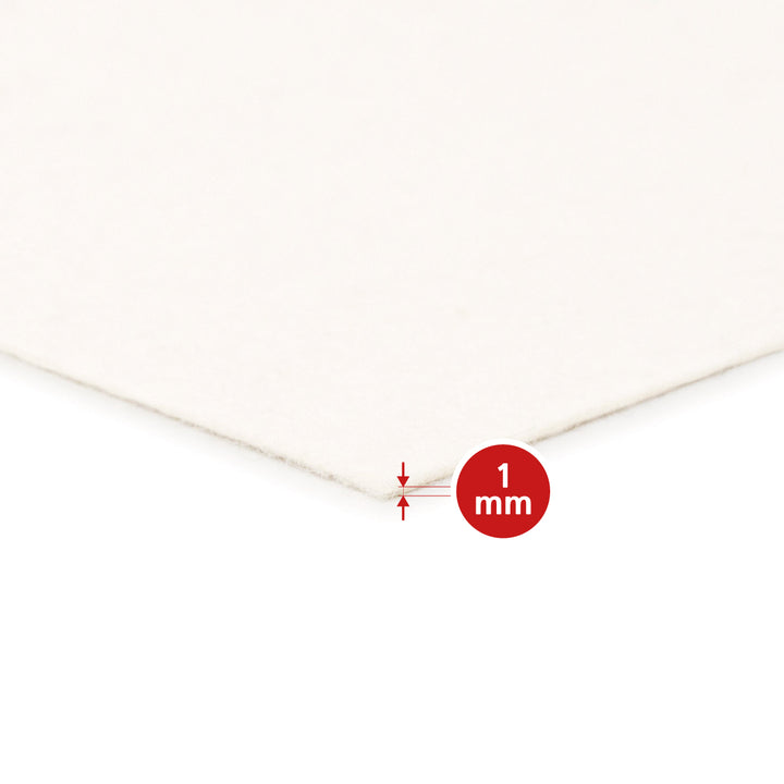 Wollfilz Meterware 1mm dick, 1,70m breit (0,20 kg/cdm), dünner Filz auf Rolle