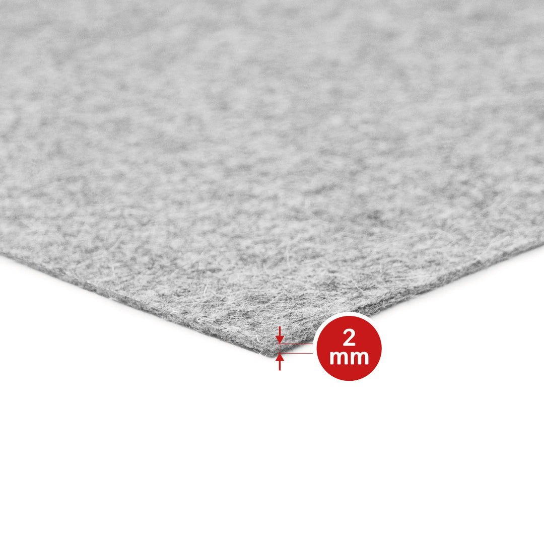 Wollfilz Meterware 2mm dick, 1,70m breit (weich 0,20 kg/cdm), dünner Filz auf Rolle
