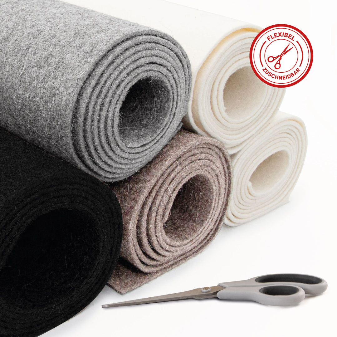 Wool felt by the meter, 2 mm thick, 1.70 m wide (soft 0.20 kg/cdm), thin felt on a roll