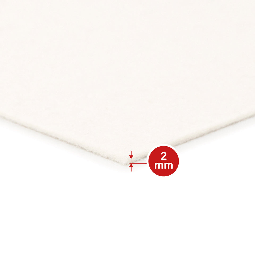 Wool felt by the meter, 2 mm thick, 1.70 m wide (soft 0.20 kg/cdm), thin felt on a roll