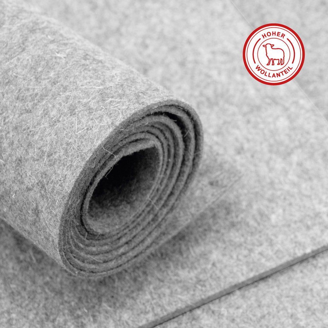 Wool felt by the meter, 3 mm thick, 1.70 m wide (soft 0.20 kg/cdm), thick felt on a roll