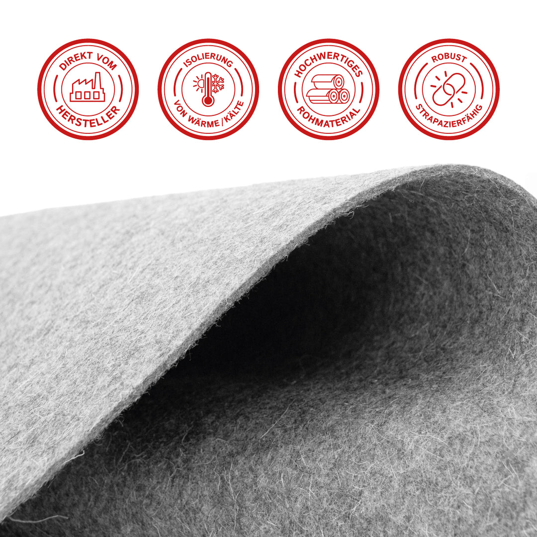 Wool felt by the meter, 3 mm thick, 1.70 m wide (soft 0.20 kg/cdm), thick felt on a roll