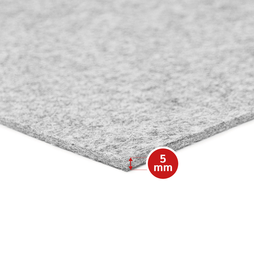 Wollfilz Meterware 5mm dick, 1,70m breit (weich 0,20 kg/cdm), dicker Filz auf Rolle