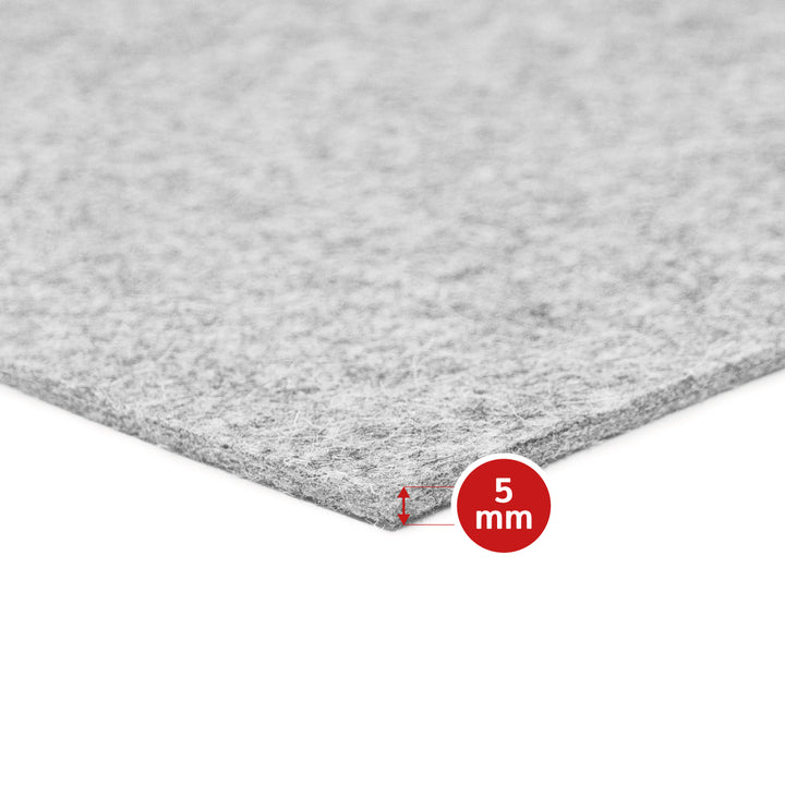 Wollfilz Meterware 5mm dick, 1,70m breit (weich 0,20 kg/cdm), dicker Filz auf Rolle