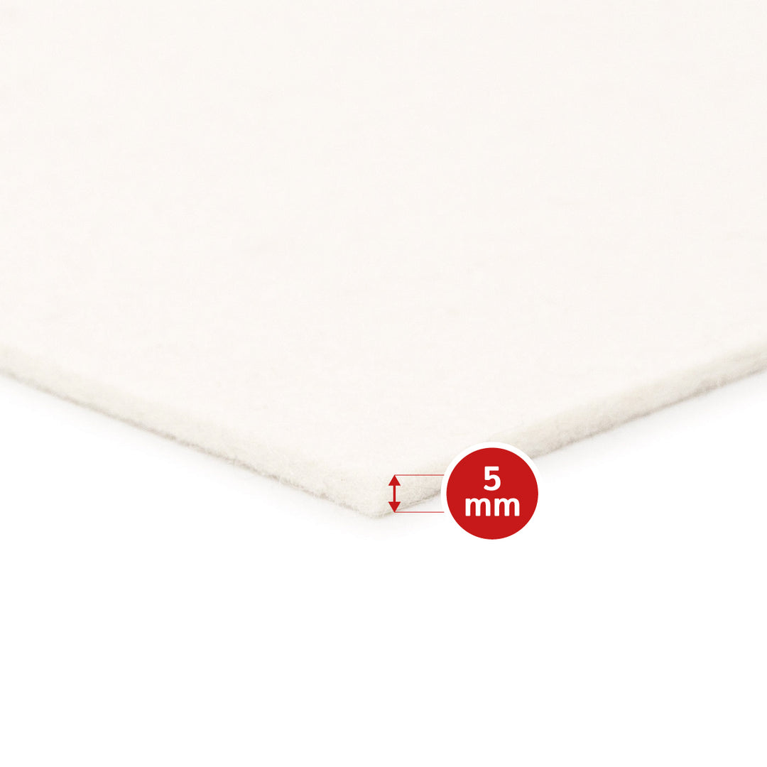 Wollfilz Meterware 5mm dick, 1,70m breit (weich 0,20 kg/cdm), dicker Filz auf Rolle