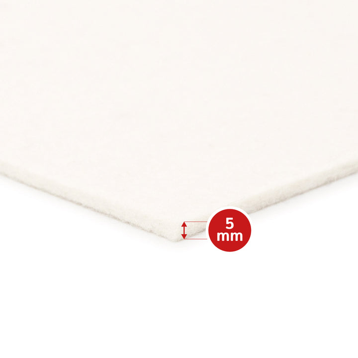 Wollfilz Meterware 5mm dick, 1,70m breit (weich 0,20 kg/cdm), dicker Filz auf Rolle