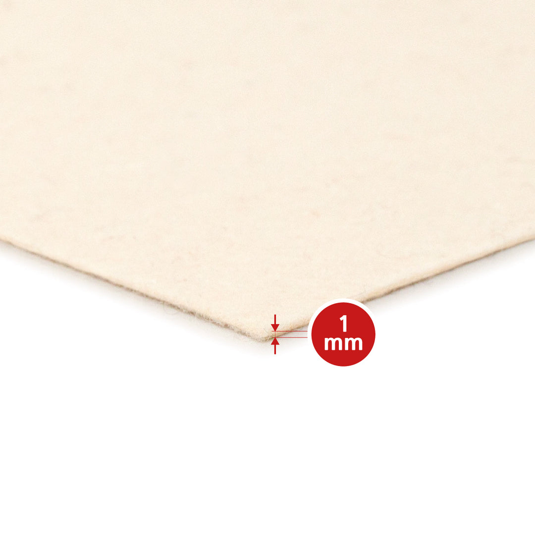 Wollfilz Meterware 1mm dick, 1,50m breit (fest 0,36 kg/cdm), dünner Filz auf Rolle
