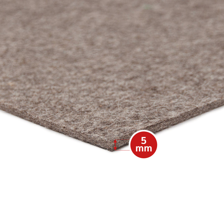 Feutre de laine vendu au mètre, épaisseur 5 mm, largeur 1,50 m, (solide 0,36 kg/m²), feutre épais en rouleau