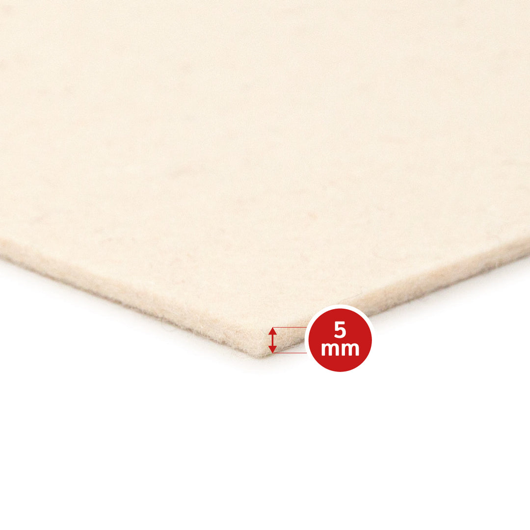 Feutre de laine vendu au mètre, épaisseur 5 mm, largeur 1,50 m, (solide 0,36 kg/m²), feutre épais en rouleau