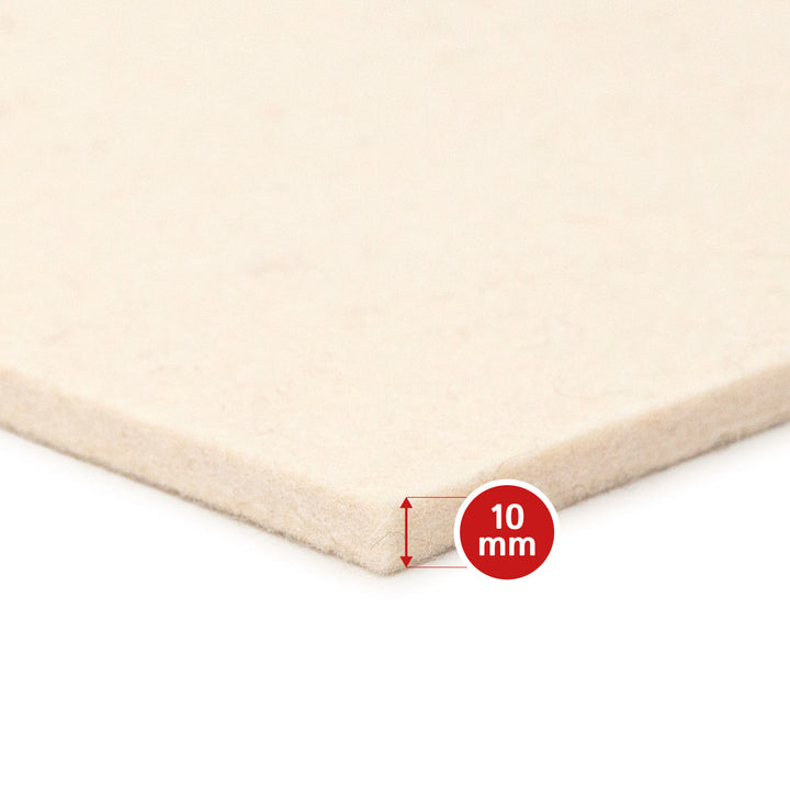 Wollfilz Meterware 10mm dick, 1,50m breit (fest 0,36 kg/cdm), dicker Filz auf Rolle