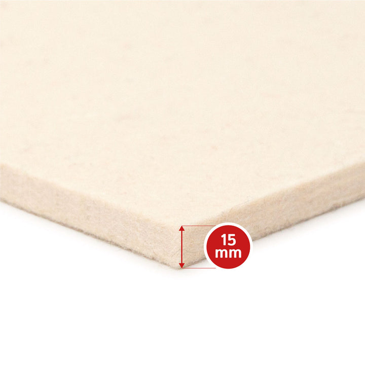 Wool felt sold by the meter 15mm thick, 1.50m wide (solid 0.36 kg/cdm)