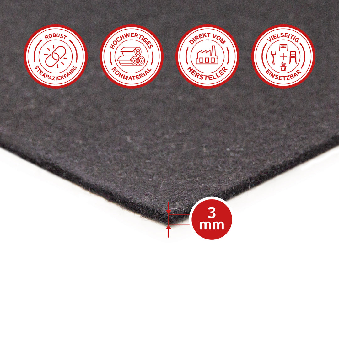 Felt Sheet, 3mm thick (soft 0.20 kg/cdm)